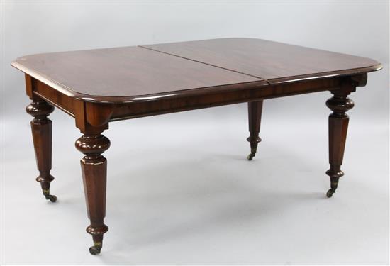 A Victorian mahogany extending dining table extends to 10ft 1in. x 4ft. H. 2ft 5in.